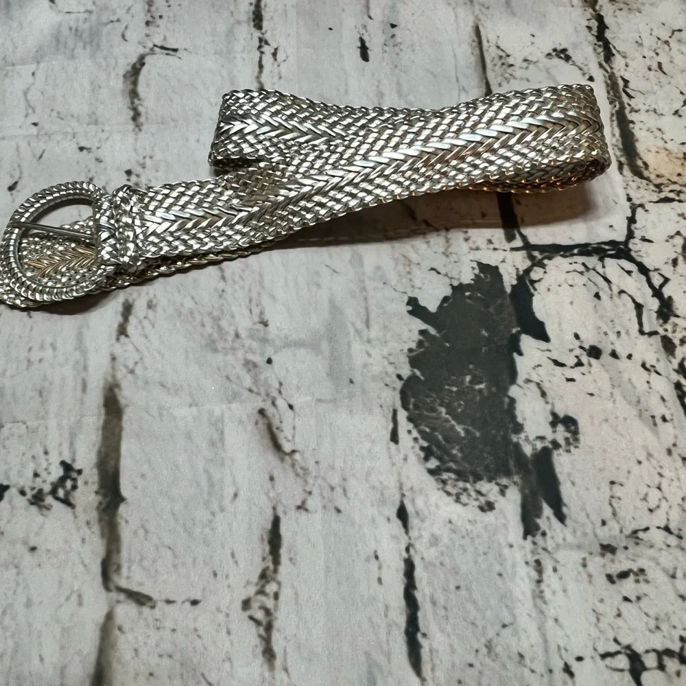 Silver Braided Women's Belt bohemian